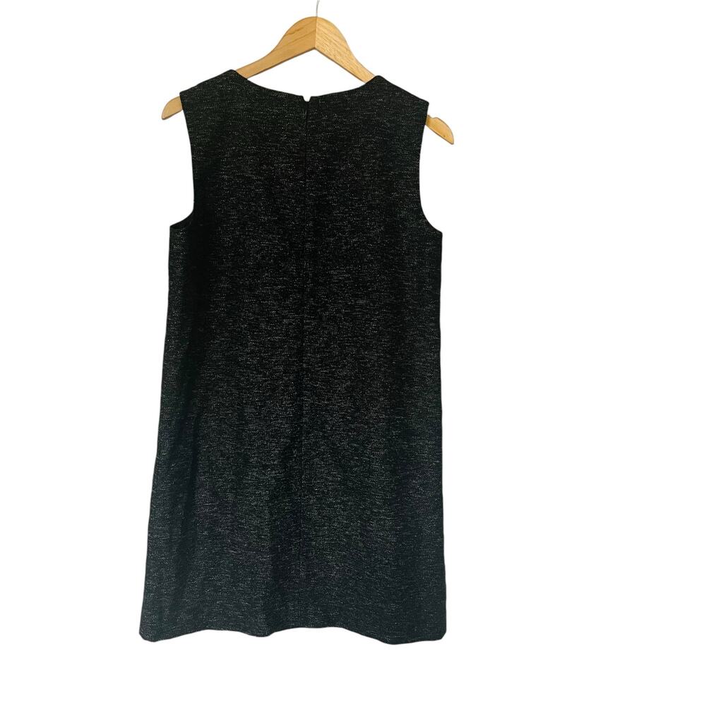 Theory Wool Blend Speckled Tweed Sleeveless A Line Dress Size 10 Navy - Picture 2 of 6